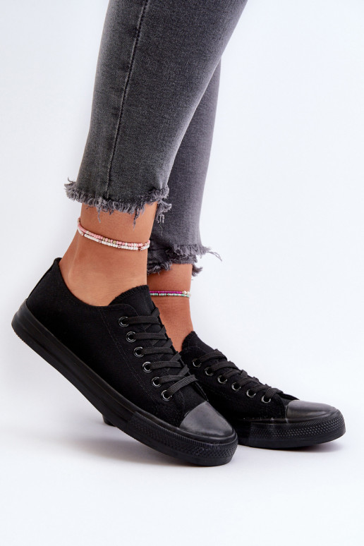 Klasikinio modelio sportbačiai Žemas juodos spalvos Caelira