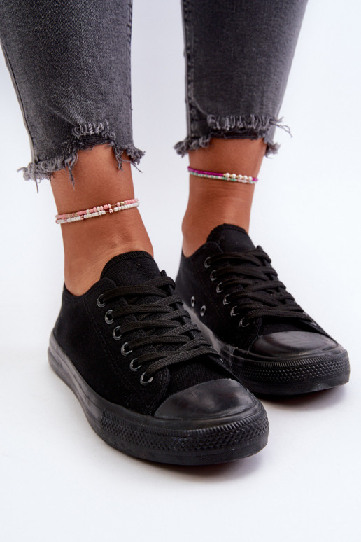 Klasikinio modelio sportbačiai Žemas juodos spalvos Caelira