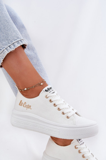 Laisvalaikio bateliai su platforma Lee Cooper LCIN-24-44-2462L baltos spalvos