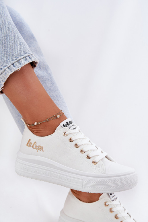 Laisvalaikio bateliai su platforma Lee Cooper LCIN-24-44-2462L baltos spalvos