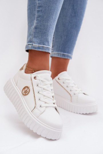 Sneakers modelio batai Moteriškas su platforma Su puošniais Detalem baltos spalvos Iselora 2