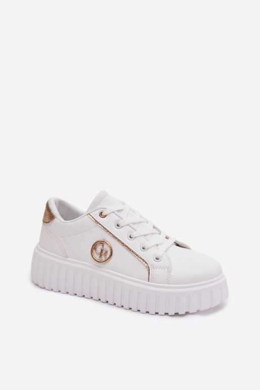 Sneakers modelio batai Moteriškas su platforma Su puošniais Detalem baltos spalvos Iselora