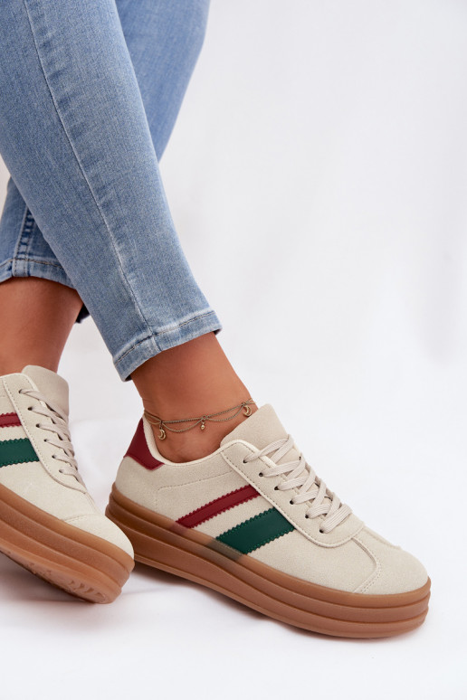 Sneakers modelio batai Moteriškas su platforma smėlio spalvos Janivelle
