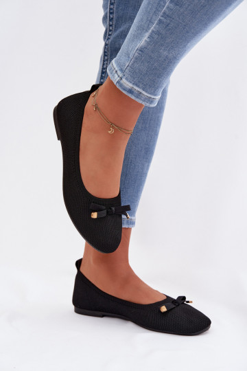 Balerinos su kaspinais juodos spalvos Amelivra