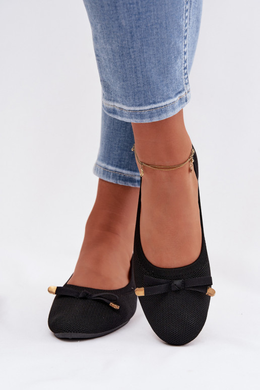 Balerinos su kaspinais juodos spalvos Amelivra