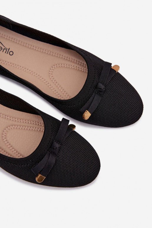 Balerinos su kaspinais juodos spalvos Amelivra