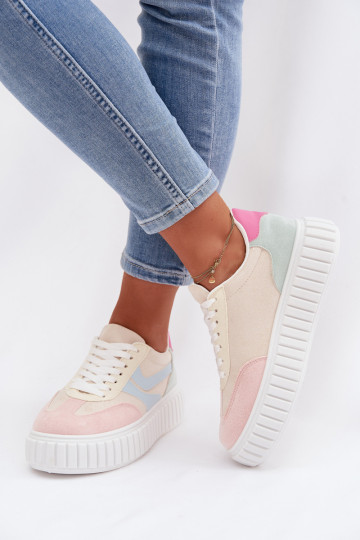 Sneakers modelio batai Moteriškas su platformasuiš eko zomšosu įvairių spalvų Cadrina 2