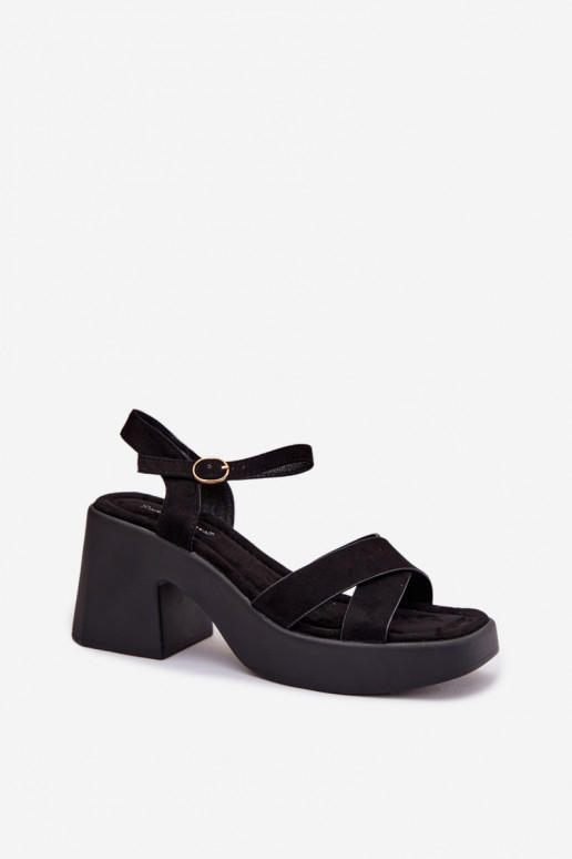 Moteriškos basutės Ant didžiulio ašigaliosuiš eko zomšosu juodos spalvos Tereza