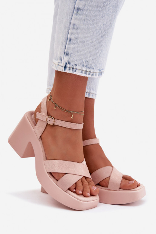 Moteriškos basutės Ant didžiulio ašigaliosuiš eko zomšosu Šviesaus rausvo atspalvio Tereza