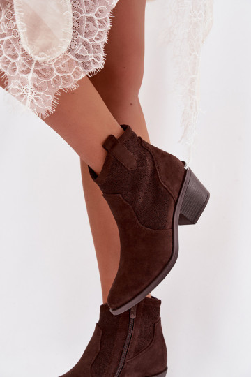 Ažūriniai aulinukai Moteriškas su kulniukais S.Barski HY61-8013 CzekoladoĮe 2