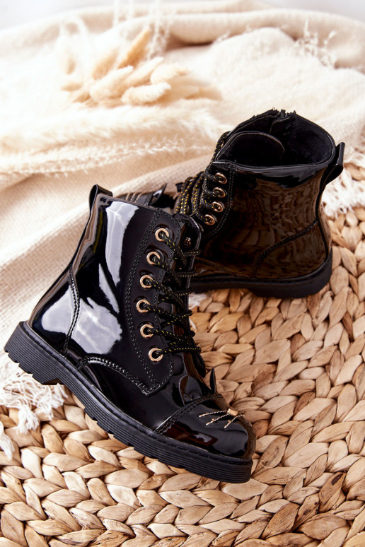 pašiltinti Darbiniai kulkšnies batai su užtrauktukais juodos spalvos Mousie