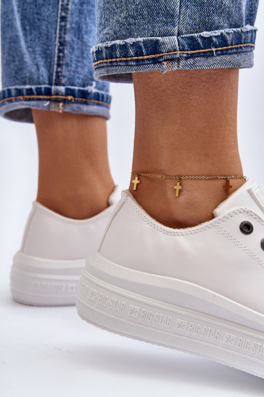 Žemas Laisvalaikio bateliai pašiltinti baltos spalvos Big Star MM274029