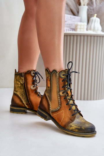 Oda Moteriški aulinukai su plačiais kulniukais Tai turiciejka 06719-07 geltonos spalvos