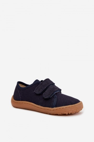 Vaikų basojo ėjimo šlepetės Froddo Canvas G1700440-2 tamsiai mėlynos spalvos