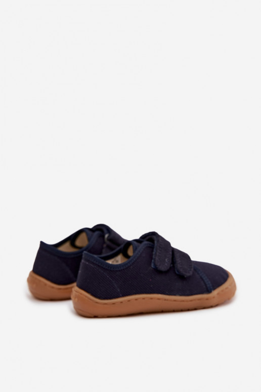Šlepetės Vaikiški Barefoot Froddo Canvas G1700440-2 tamsiai mėlynos spalvos