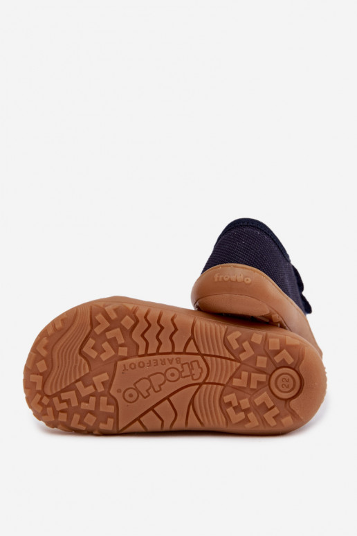 Šlepetės Vaikiški Barefoot Froddo Canvas G1700440-2 tamsiai mėlynos spalvos