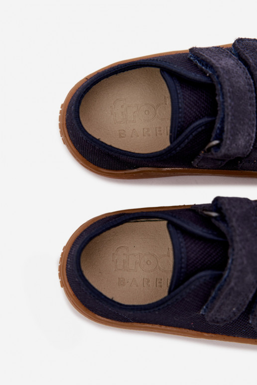 Šlepetės Vaikiški Barefoot Froddo Canvas G1700440-2 tamsiai mėlynos spalvos