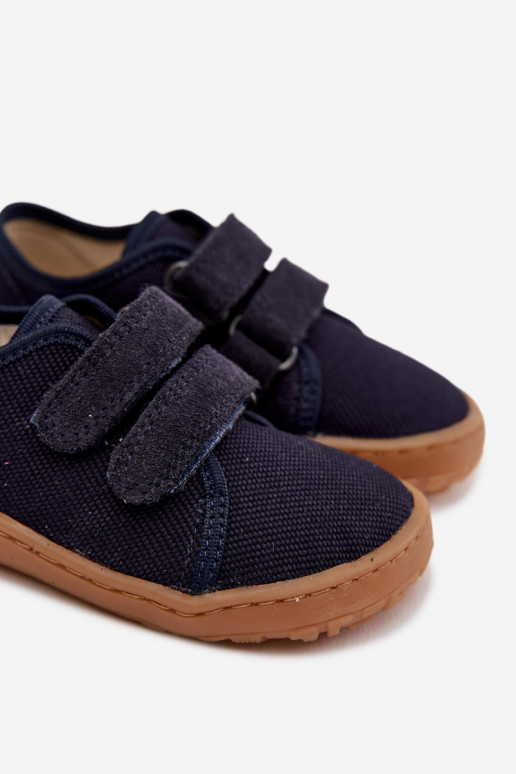 Šlepetės Vaikiški Barefoot Froddo Canvas G1700440-2 tamsiai mėlynos spalvos