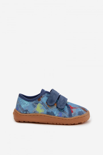 Vaikiškos šlepetės Barefoot su dinozaurais Froddo Canvas G1700440-15 mėlynos spalvos 2