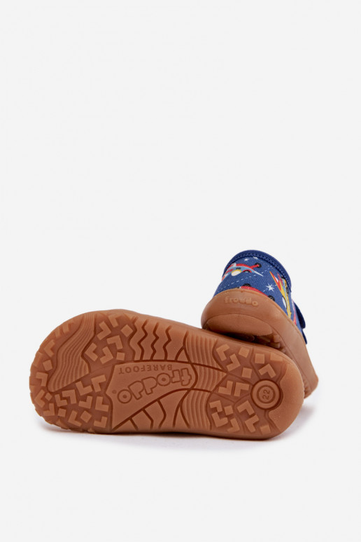 Šlepetės Vaikiški Barefoot Statki Kosmiczne Froddo Canvas G1700440-5 mėlynos spalvos
