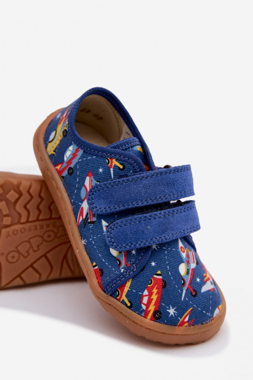 Šlepetės Vaikiški Barefoot Statki Kosmiczne Froddo Canvas G1700440-5 mėlynos spalvos