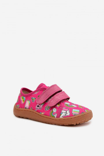Vaikiškos šlepetės Barefoot Froddo Canvas G1700440-10 rožinės spalvos