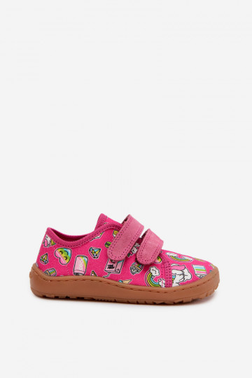 Vaikiškos šlepetės Barefoot Froddo Canvas G1700440-10 rožinės spalvos 2