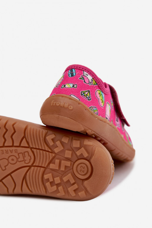 Šlepetės Vaikiški Barefoot Froddo Canvas G1700440-10 rožinės spalvos