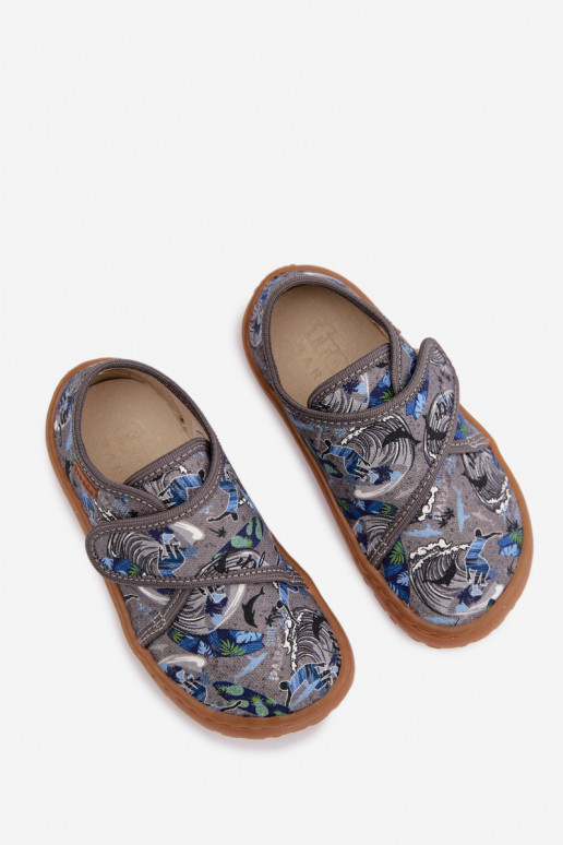 Šlepetės Vaikiški berniukų su lipniais užsegimais Barefoot Surfer Froddo G1700438-7 pilkos spalvos