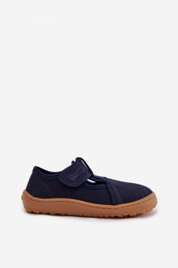 Vaikiškos šlepetės su lipniais užsegimais Barefoot Froddo Canvas G1700439 tamsiai mėlynos spalvos 2