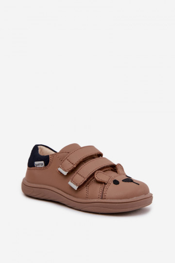 Odiniai batai barefoot vaikiški su meškiuku Bartek 8600654 smėlio spalvos