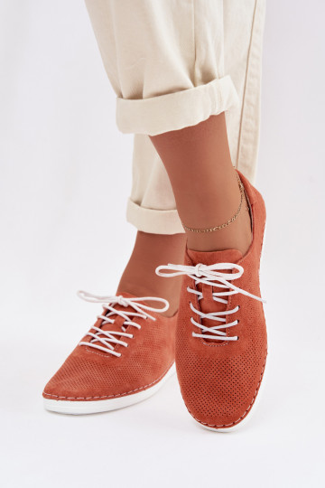 batai MoteriškassuĮjungtaturalnego iš zomšosu S.Barski LR61-7080 oranžinės spalvos 2