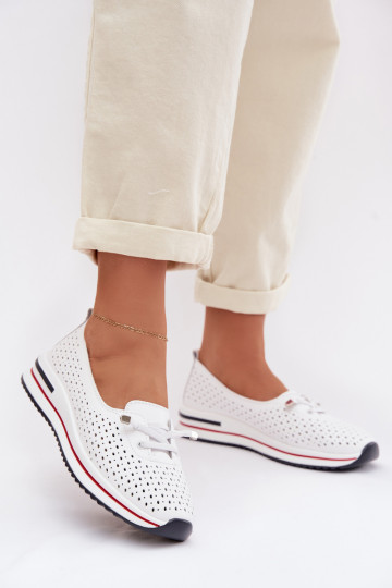 Oda su aužūro elementais batai Moteriškas S.Barski LR61-7044 baltos spalvos 2