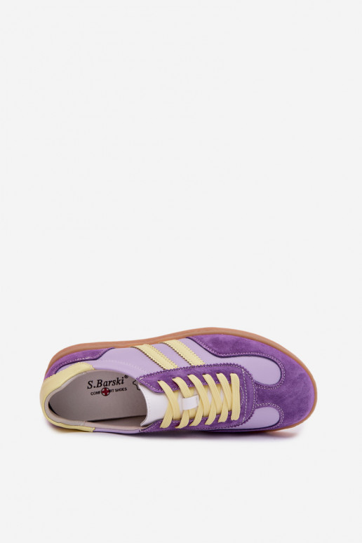 Oda Sneakers modelio batai Moteriškas S.Barski LR61-7059 Violetinės spalvos
