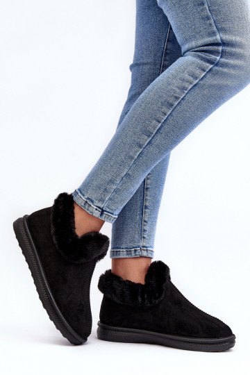 Žemas sniego batai Moteriškas su kailiuku juodos spalvos Pilani
