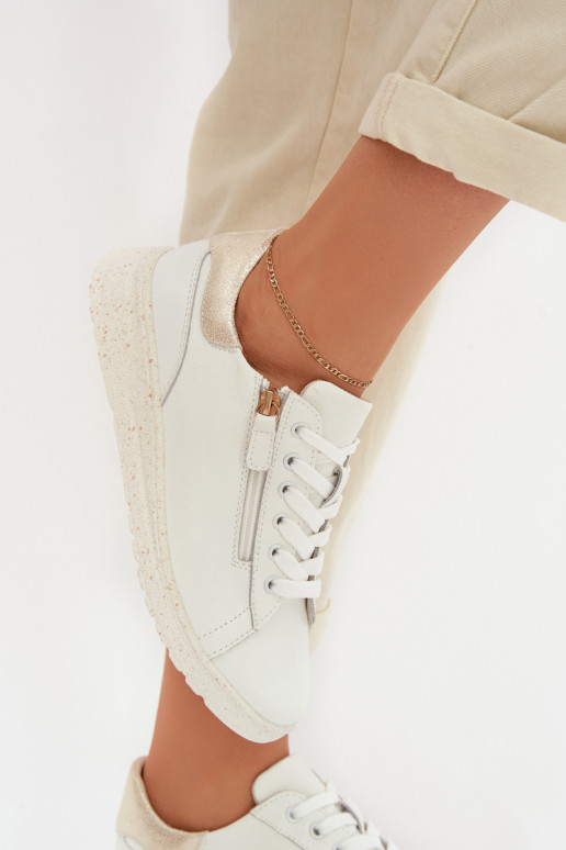 Oda batai Moteriškas su užtrauktukais Baltos-aukso spalvos Dorothea