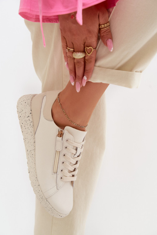 Oda batai Moteriškas su užtrauktukais smėlio spalvos Dorothea