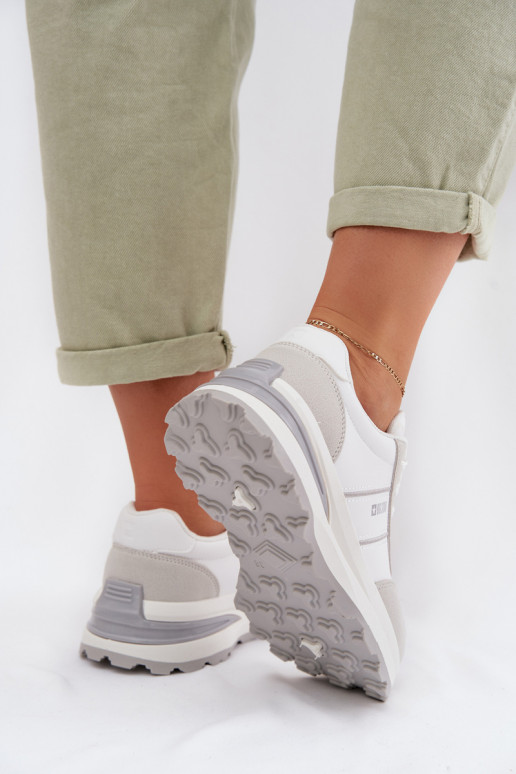 Sneakers modelio batai sportiniai bateliai Moteriškas Big Star TT274879 HI-POLY SYSTEM Baltos-pilkos spalvos