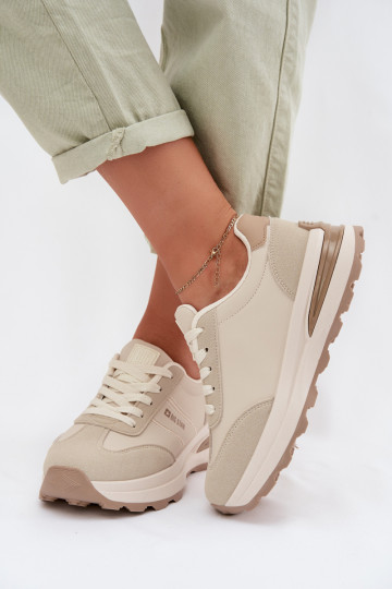 Sneakers modelio batai sportiniai bateliai Moteriškas Big Star TT274876 HI-POLY SYSTEM smėlio spalvos