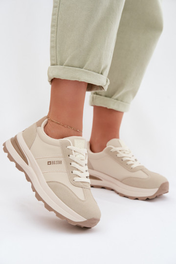 Sneakers modelio batai sportiniai bateliai Moteriškas Big Star TT274876 HI-POLY SYSTEM smėlio spalvos 2