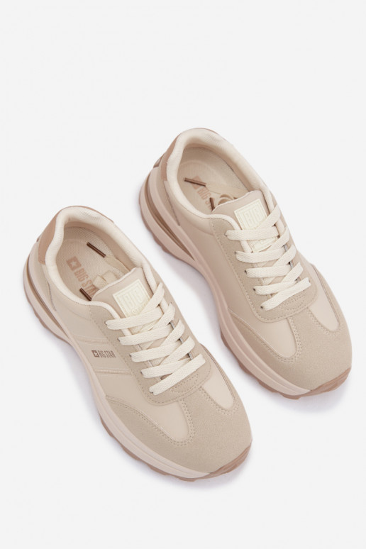 Sneakers modelio batai sportiniai bateliai Moteriškas Big Star TT274876 HI-POLY SYSTEM smėlio spalvos