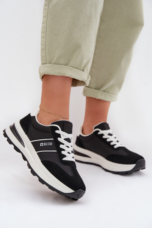 Sneakers modelio batai sportiniai bateliai Moteriškas Big Star TT274877 HI-POLY SYSTEM juodos spalvos