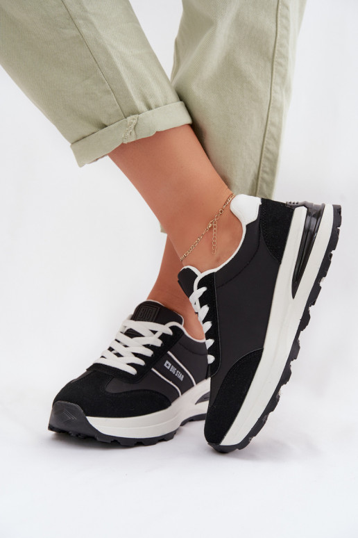 Sneakers modelio batai sportiniai bateliai Moteriškas Big Star TT274877 HI-POLY SYSTEM juodos spalvos