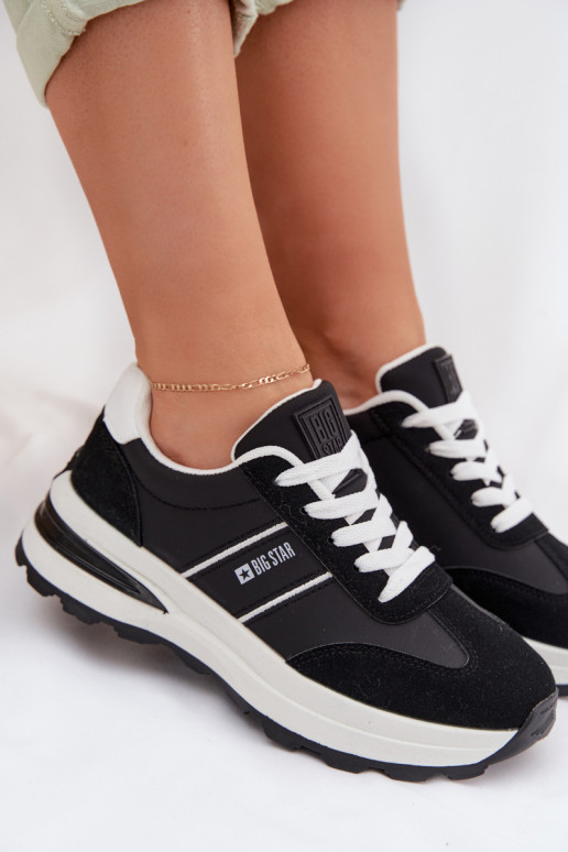 Sneakers modelio batai sportiniai bateliai Moteriškas Big Star TT274877 HI-POLY SYSTEM juodos spalvos