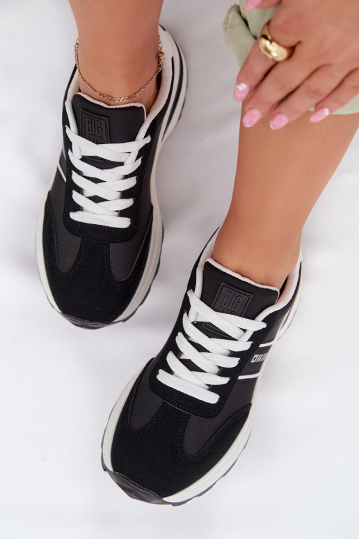 Sneakers modelio batai sportiniai bateliai Moteriškas Big Star TT274877 HI-POLY SYSTEM juodos spalvos