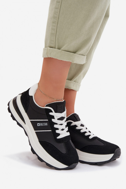 Sneakers modelio batai sportiniai bateliai Moteriškas Big Star TT274877 HI-POLY SYSTEM juodos spalvos
