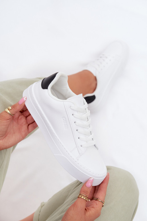 Sneakers modelio batai Moteriškas iš eko odos Big Star TT274928 HI-POLY SYSTEM baltos spalvos