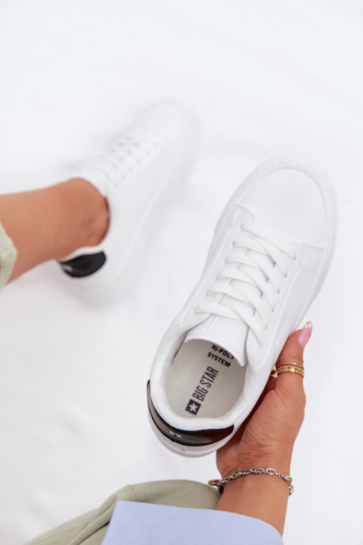 Sneakers modelio batai Moteriškas iš eko odos Big Star TT274928 HI-POLY SYSTEM baltos spalvos