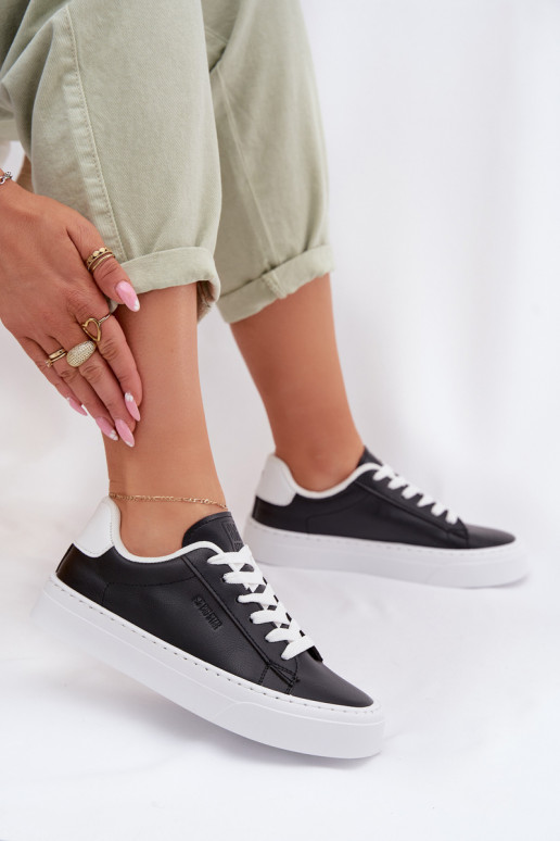 Sneakers modelio batai Moteriškas iš eko odos Big Star TT274927 HI-POLY SYSTEM juodos spalvos