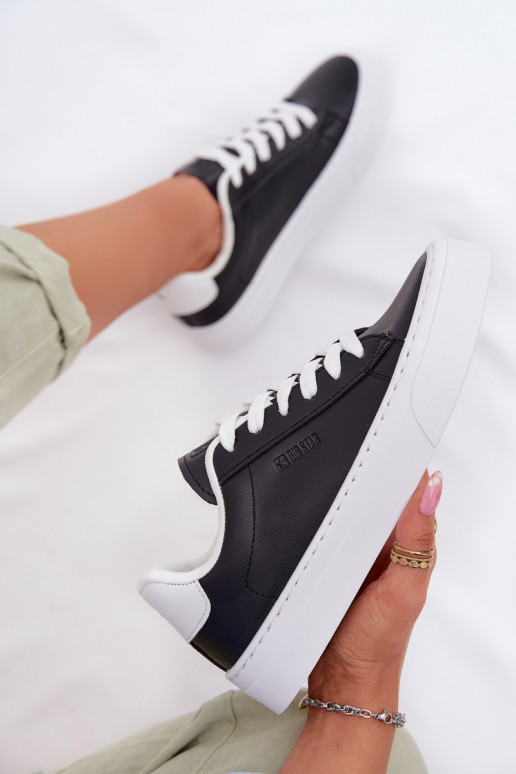 Sneakers modelio batai Moteriškas iš eko odos Big Star TT274927 HI-POLY SYSTEM juodos spalvos